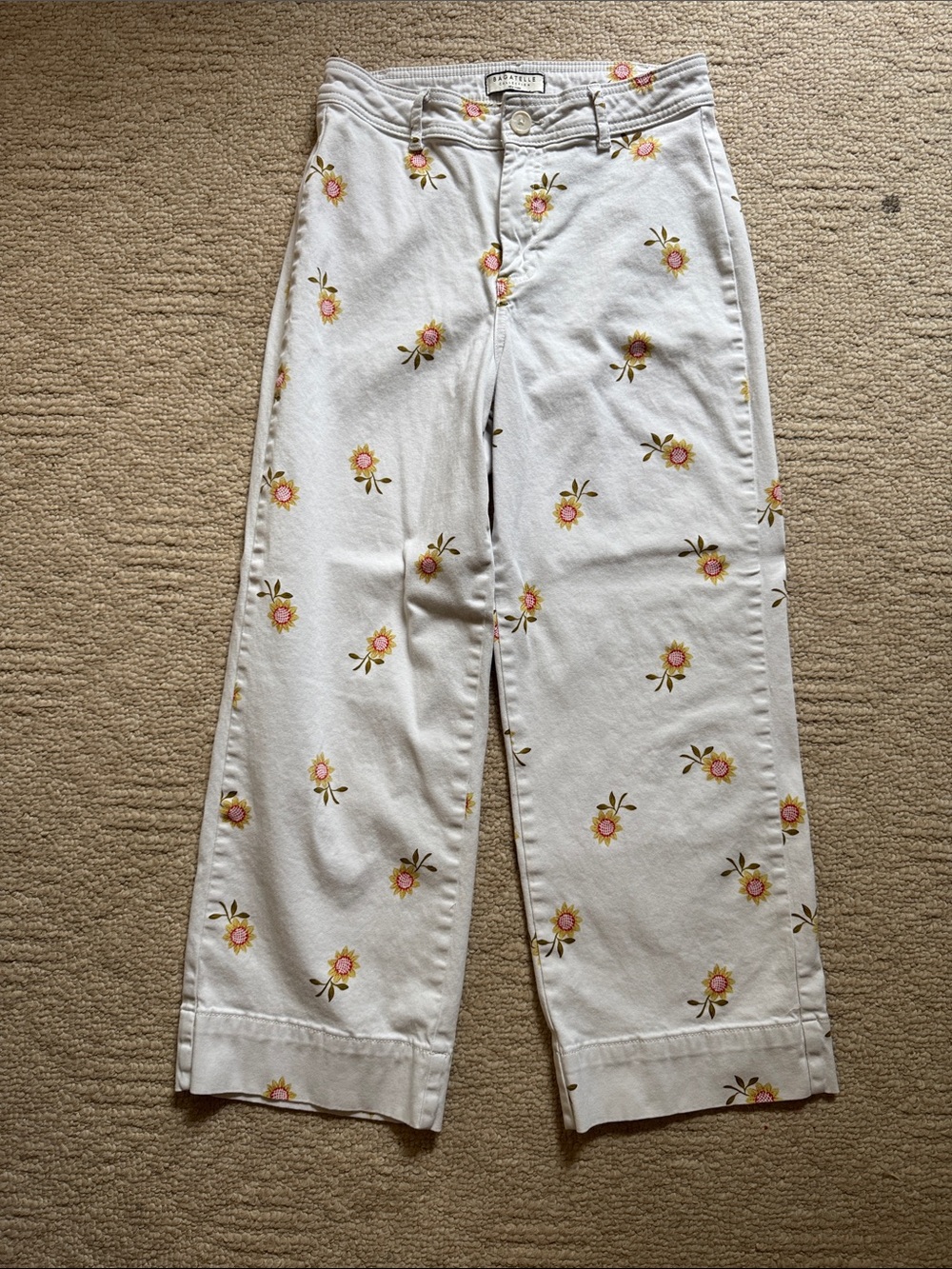 Bagatelle Size 6 White Floral Pants